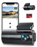 GKU 4K WiFi Dash Cam, Dual Front & Rear 2.5K+1080P, Hidden Car Camera with Night Vision, Free SD Included, Loop Recording, G-Sensor, WDR, Parking Monitor, Supports up to 256GB