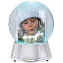 (Large, Silver) - LED Light up Photo Snow Globe (Silver, Large)