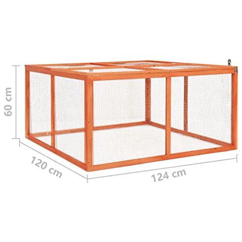 vidaXL Solid Firwood Rabbit Hutch - Spacious Outdoor Animal Enclosure with Sun Protection and Easy Assembly