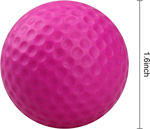 KOFULL Foam Golf Practice Balls, 12 Pack Realistic Feel and Limited Flight Training Balls for Indoor or Outdoor, Pink Soft Practice Golf Balls for Backyard