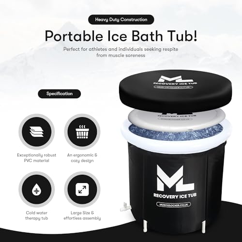 Muscle Locker Ice Bath Tub - Heavy Duty and Portable Ice Bath Outdoor for Cold Water Therapy and Recovery