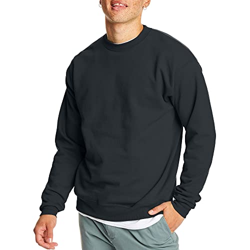 Hanes Men's EcoSmart Fleece Sweatshirt, Black, Medium