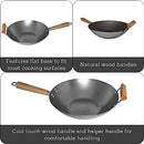 Imusa USA WPAN-10018 Non-Coated Wok with Wooden Handles 14-Inch, Silver