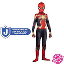 Marvel Integrated Spider-Man Official Youth Deluxe Zentai Suit - Spandex Jumpsuit with Printed Design and Spandex Detachable Mask with Plastic Eyes