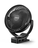 10000mAh Portable Clip on Fan, 8 inch Rechargeable Battery Operated Fan, 24 Hours Work Time, Quiet USB Fan, 4 Speeds Personal Fan, Ideal for Outdoor Camping Golf Cart Home Office Black