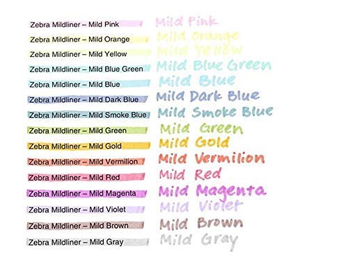 Zebra Mildliner Highlighter Pen Set, 20 Pastel Color Set (Japan Import)