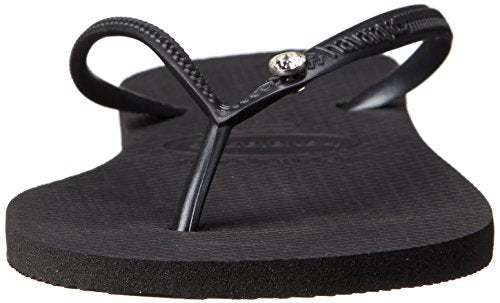 Havaianas Women's Slim Crystal Glamour Sw Flip Flop Sandal, Black, 7 Women/6 Men