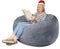 EDUJIN 3 ft Bean Bag Chair: 3' Medium Memory Foam Bean Bag Chairs for Adults/Teens with Filling,Ultra Soft Dutch Velvet Cover, Round Fluffy Lazy Sofa for Living Room - 3 Foot,Dark Gray