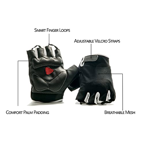 Fingerless Cycling Gloves, Black Light ski Mountain Bike Gloves, Women and Mens, Touch Screen, Gym, Running Friendly, Sports & Outdoor Apparel Unisex