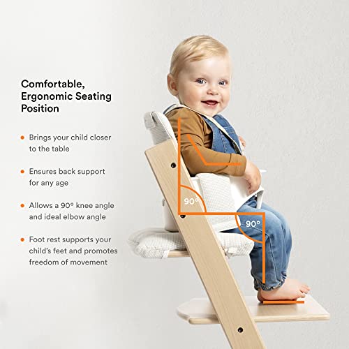 Tripp Trapp High Chair and Cushion with Stokke Tray - Natural with Nordic Grey - Adjustable, Convertible, All-in-One High Chair for Babies & Toddlers