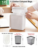 1.2 Gallon Compostable Trash Bags, Small Trash Bags for bathroom office kitchen, Strong Small Garbage Bags fit 4.5-5 Liter Trash Can,1 Gallon-1.5 Gallon,White Compost Bags