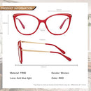 Blue Light Blocking Eyeglasses Women Square Computer Glasses Eyestrain Anti Blue Glasses Vintage Red Frame Eyeglasses