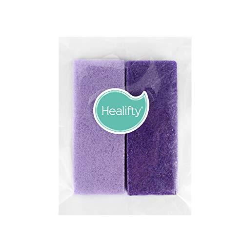 HEALIFTY 2Pcs Foot Pumice Stone Exfoliator Pedicure File Block Callus Remover Scrubber (Purple)