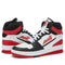 Avia 821 High Top Sneakers for Men, Indoor or Outdoor Mens Basketball Shoes, Size 7 to 16 Retro High Top Shoes Men or Women, Black/Red/White Trim, 12.5 Women/11 Men