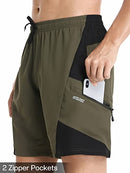 ARSUXEO Mens Mountain Bike Shorts MTB Shorts with Liner Padded Biking Cycling Shorts Loose Fit Lightweight, Army Green, X-Large
