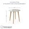 Nathan James Amalia Round Bistro Dining Table with Legs in Tan Wood Finish and Faux White Carrara Marble Top, Light Brown