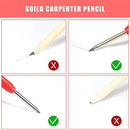 40 PCS Solid Carpenter Pencils Kit, Including 2 pcs Deep Hole Carpenter Pencils with Built-in Pencil Sharper and 2 pcs Carpentry Mechanical Pencil and 36 pcs Refills for Drawing Marking Woodworking