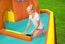 Bestway Inflatable Water Park 5.65x3.73x2.65m Slide World Jumping Castle, Climbing Wall Game, Double Slides Blow Up Playground Bouncer for Outdoor