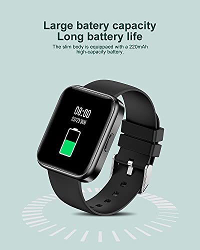 LIGE Smart Watch for Men Bluetooth Call Answering,1.69'' HD DIY Fitness Tracker with 24/7 Heart Rate Sleep Monitor Step Counter, 5ATM Waterproof Men's Smart Watches for Android iOS Black