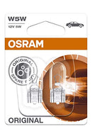 OSRAM 2825-02B ORIGINAL W5W Halogen, number plate position light, 2825-02B, 12V passenger car, double blister (2 lamps)