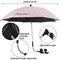 Baby Stroller Umbrella 360° UV Protection Pram Umbrella Universal Baby Stroller Parasol with Adjustable Clamp and Flexible Arm Waterproof Baby Carriages Umbrella for Bike Wheelchair Beach Chair sw (85cm pink)