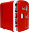 Coca-Cola Classic Portable 6 Can Thermoelectric Mini Fridge Cooler/Warmer, 4 L/4.2 qt, Red, for Home, Dorm, car, Boat, Beverages, Snacks, Skincare, Cosmetics, Medication