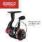 Zebco Dock Demon Spinning Reel and Fishing Rod Combo, 30-inch 1-Piece Fiberglass Fishing Pole, EVA Rod Handle, Size 10 Reel, Powertrain Drag, Pre-Spooled with 6-Pound Zebco Line, Red