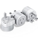 HEYMIX UK Travel Adapter 3-Pack, UK to AUS Universal Travel Plug, AU to UK International Power Adapter, UK to Australia Travel Power Adapter, UK Plug for England,Malaysia,Indonesia,Part Asia,Singapore