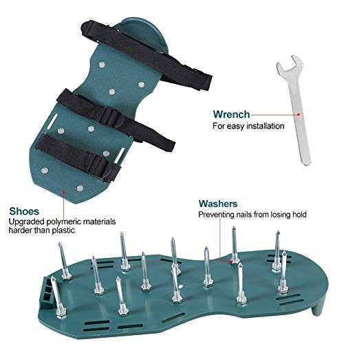 Joyzan Lawn Aerator Sandals, Grass Aerating Spike Sandals Soil Aeration Shoe Adjustable Straps and Buckles Heavy Duty Aerator Tools for Grass Lawn Garden Patio(Type 1)