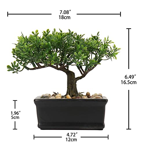 U/S Bonsai Tree, Fake Plants Ceramic Potted Tree Artificial Japanese Cedar Bonsai Tree Decoration for Home Desk Office Bathroom Kitchen Farmhouse Indoor/Outdoor (Bonsai Tree
