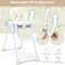 BABY JOY Baby High Chair, Folding Highchair for Toddlers w/Adjustable Height, Recline Backrest & Footrest, Portable High Chair Baby Dinning Chair w/Wheels, Removable PU Leather Seat (Beige)