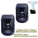2 x DM18M Battery Adapter for Dewalt for Milwaukee to for Makita Battery, Adapter for Makita Power Tools, with USB Charge