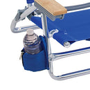Rio Brands 5 Position Classic Lay Flat Beach Chair with Backpack Straps, Blue, 8.5"