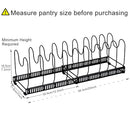 Toplife Expandable Pans Organizer Rack, 10 Adjustable Compartments, Cookware Holder for Pantry or Cabinet, Black