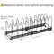 Toplife Expandable Pans Organizer Rack, 10 Adjustable Compartments, Cookware Holder for Pantry or Cabinet, Black