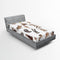 Ambesonne Cat Fitted Sheet, Illustration of Funny Playful Cats on Plain Background Animals Kitten Pattern, Soft Decorative Fabric Bedding All-Round Elastic Pocket, Twin Size, Black Beige