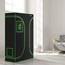 Lightweight Hydroponic Grow Tent Garden - 36'' x 24'' x 53'' Indoor Plant Growing System w/Durable Reflective 600D Mylar, Observation Window - Includes Removable Floor Tray, Pole Shelf