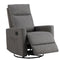 Swivel Recliner Chair, Rocking Chair Nursery, Glider Rocker Recliner for Nursery, Glider Nursery Chair for Living Room with Extra Large Footrest, High Back, Upholstered Deep Seat (Grey)