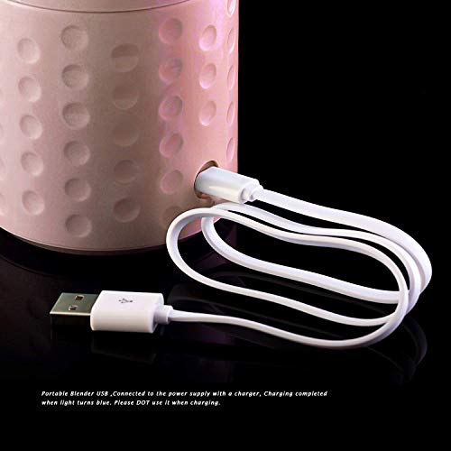 Portable Juice Blenders for Smoothie USB Rechargeable Mini Juicer Machines Extractor Household Fruit Mixer Small Cup 500ml Personal Travel Outdoors (Pink)