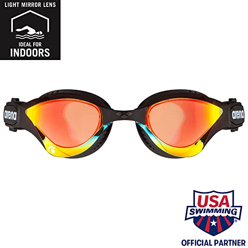 ARENA Cobra Tri Mirror Swipe Indoor Goggle, 355/ Yellow/Black