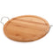 ZENFUN 11.3'' Ceramic Divided Dishes with Bamboo Tray, 6-Compartment Appetizer Tray Removable Snack Bowls, Round Sectional Serving Platter for Candy and Nut, Fruits, Condiment, Party