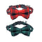 2PCS Breakaway Bowtie Pet Collar with Bell(Red&Green plaid style),Christmas Dog Collar with Bow, Christmas Plaid Dog Bow tie, Adjustable Cotton Red Bowtie Dog and Cat Valentine's Day Collars for Kitty, Puppy, Dogs,Small Pets