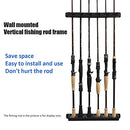 6-Rod Rack Fishing Pole Holder Tackle Wall Fishing Rod Storage Fixed Stand