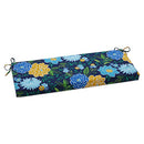 Pillow Perfect Floral Indoor/Outdoor Sofa Setee Bench Swing Cushion with Ties, Weather, and Fade Resistant, 18" x 45", Blue/Yellow Spring Bling, 1 Count