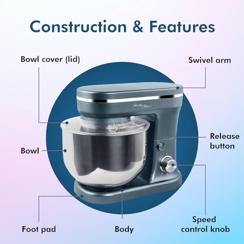 Healthy Choice Kitchen 1200W Stand Mixer with 5 Liter bowl capacity Dark Blue