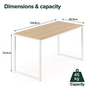 Zinus Soho Office Desk Computer Table | Dining Strong Metal Frame, Quick Assembly - Natural 140cm