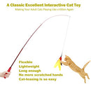 Cat Feather Toy, Retractable Cat Toys Wand 2 Wands & 9 Assorted Teaser Refills, Interactive Feather Teaser Wand Toy Bell Kitten Cat Having Fun Exerciser Playing
