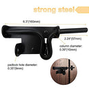 ZUIWAN Black Slide Bolt Gate Latch，Quality Steel Sliding Bolt Door Lock with Padlock Hole for Wooden/Iron Fence,Garage,Garden Shed Door,Deck Gate