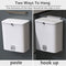 10 Liter Kitchen Trash Can with 8 Liter Inner Bucket, Countertop Compost Bin, Hanging Trash Bin with Lid for Kitchen Cabinet Door or Under Sink, Wall Mounted Garbage Bin for Bathroom (White)