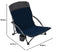 Pacific Pass Lightweight Camp and Beach Chair w/Built-in Cup Holder, Includes Carry Bag - Navy/Gray